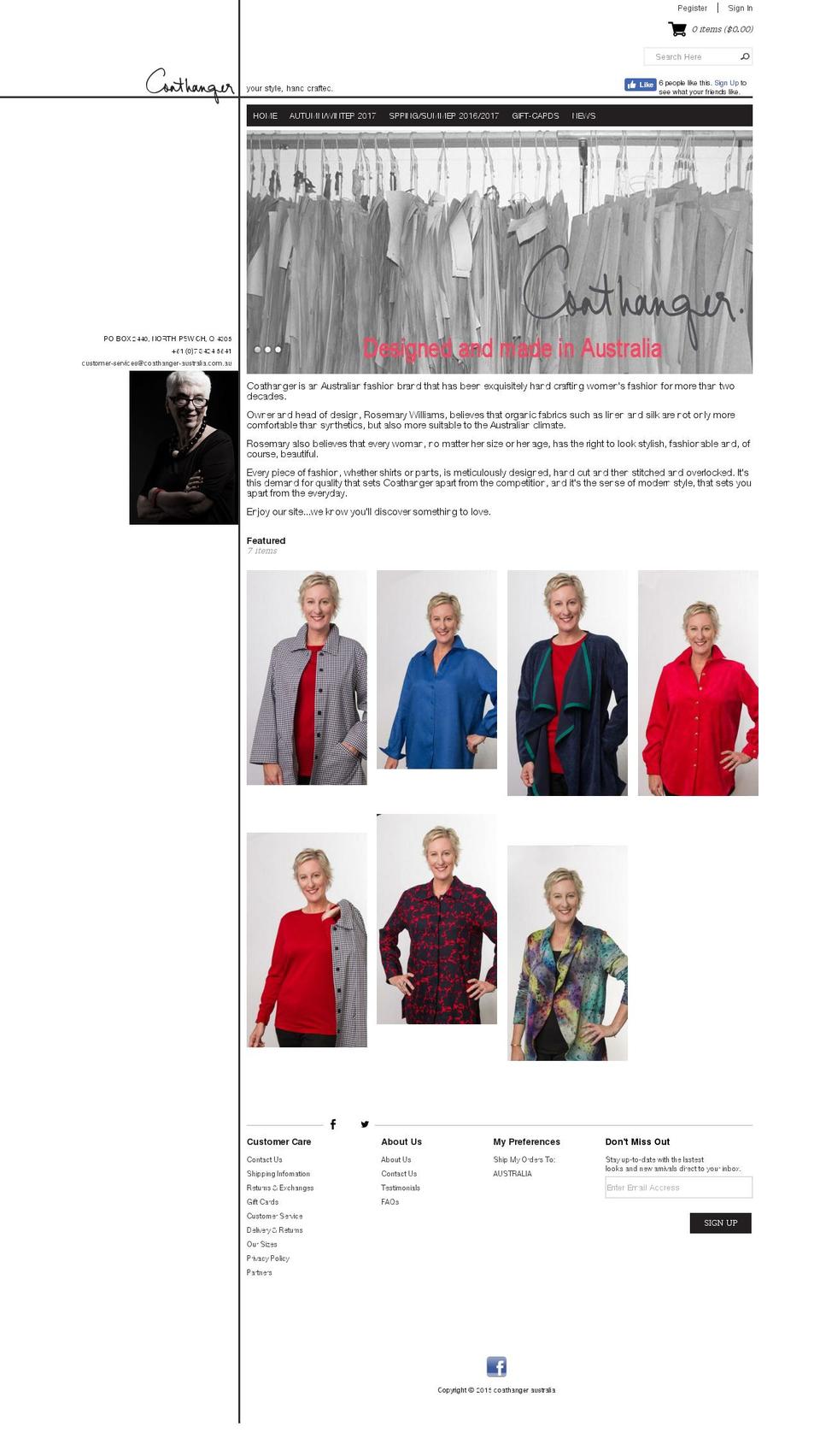 Coathanger Theme Shopify theme site example coathangeraus.net.au