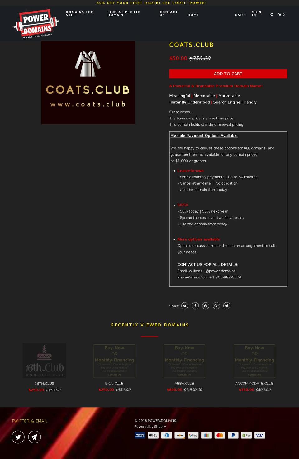 coats.club shopify website screenshot