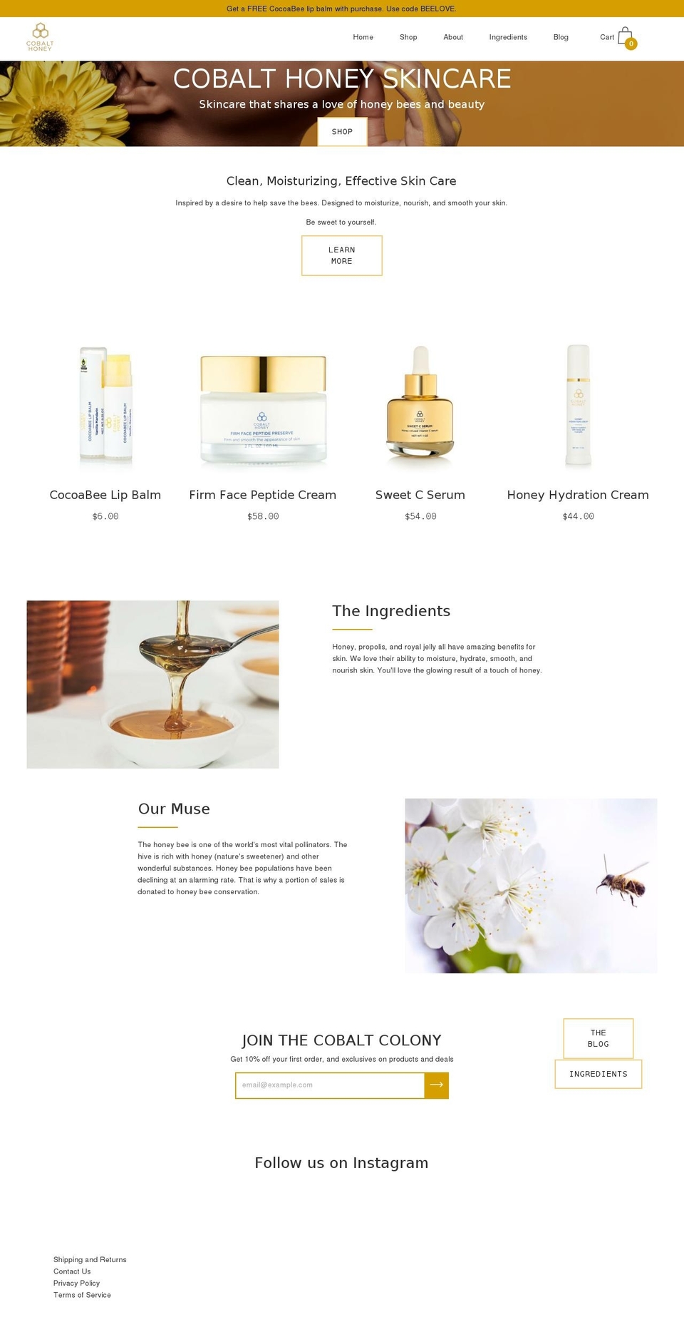cobalthoney.com — Shopify storefront screenshot