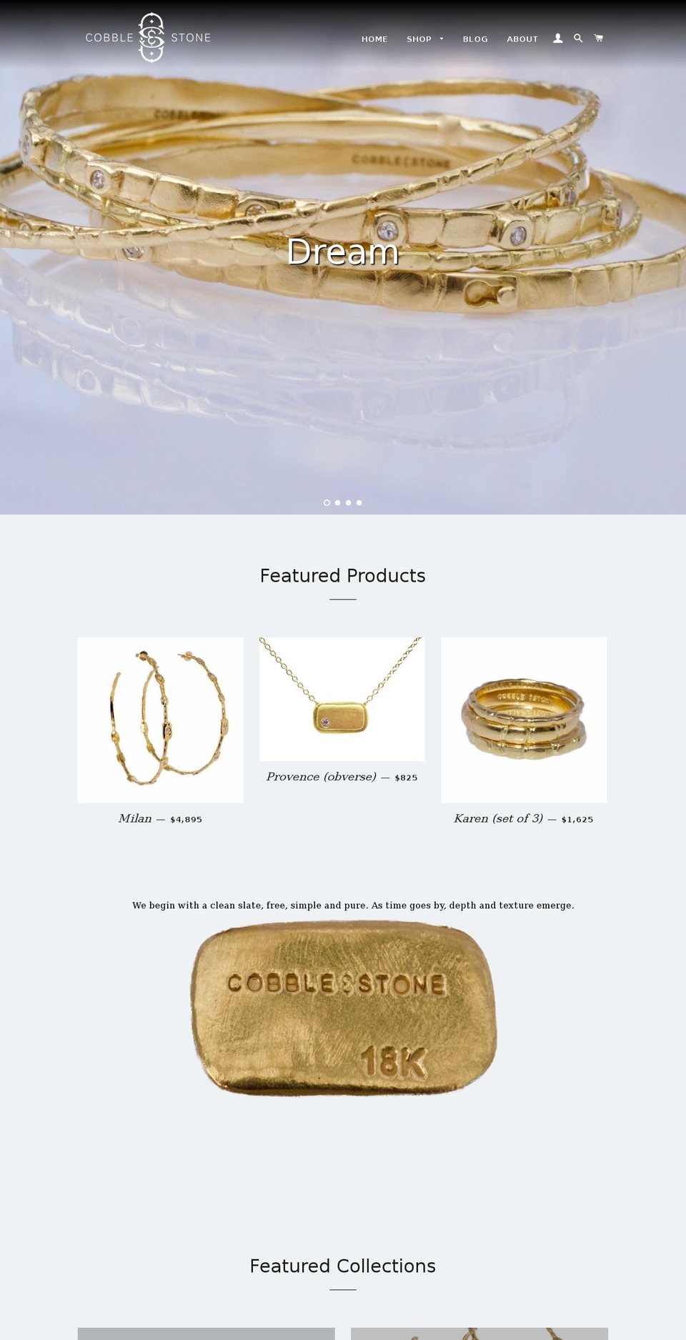 cobbleandstone.com shopify website screenshot