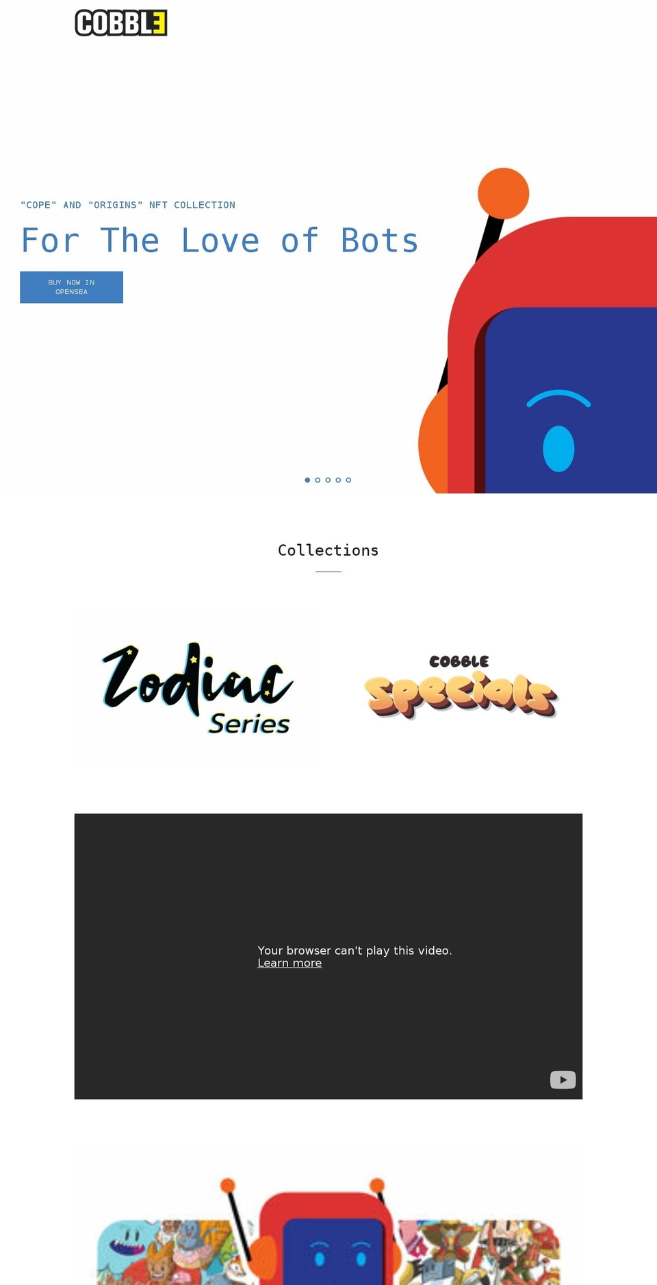 cobblecollectibles.com shopify website screenshot