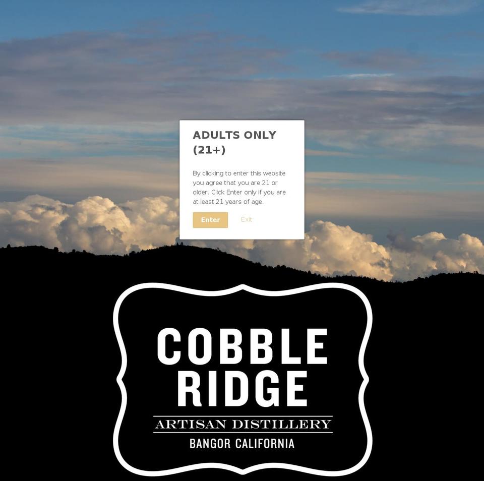 cobbleridgedistillery.com shopify website screenshot