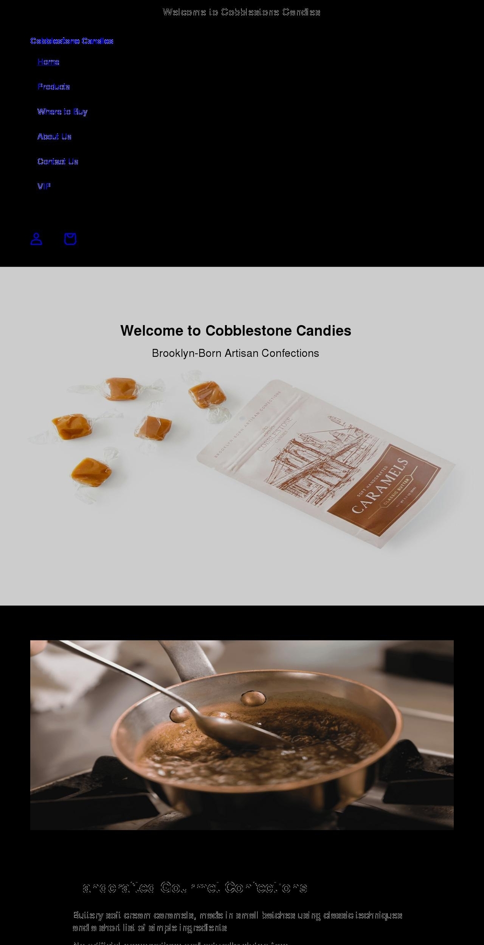 cobblestonecandies.com shopify website screenshot