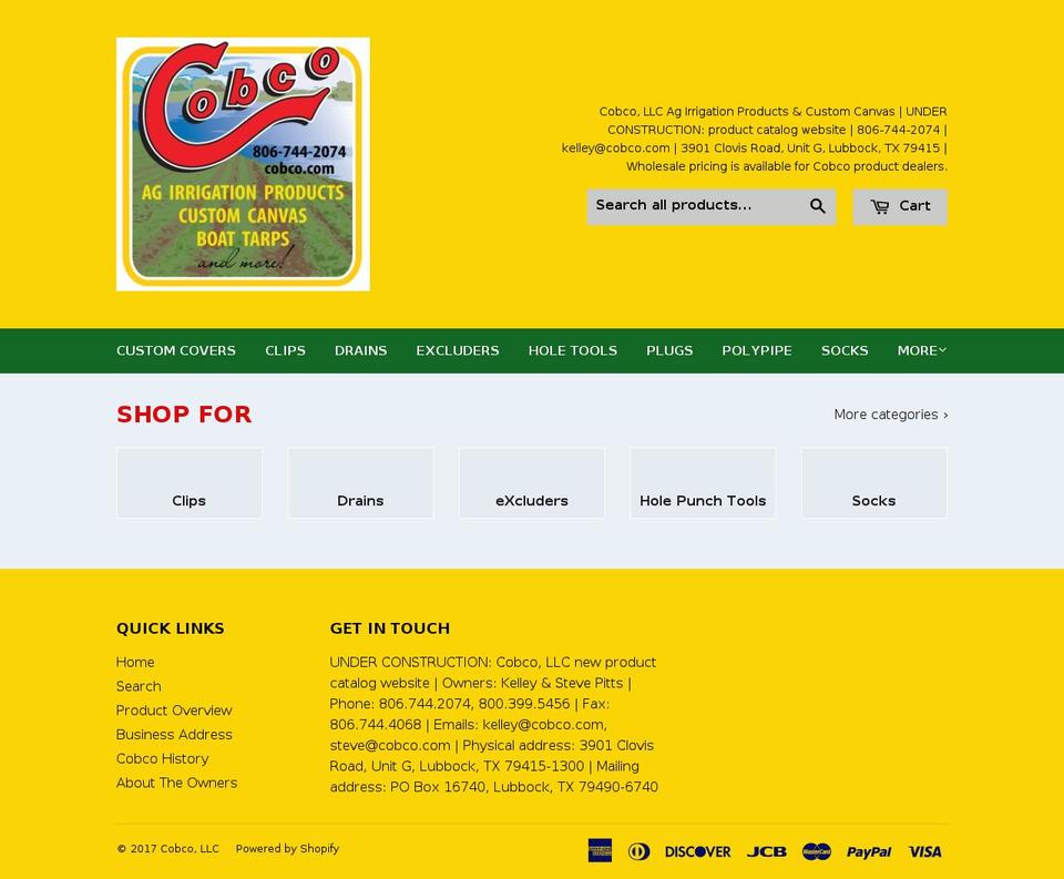 cobco.com shopify website screenshot