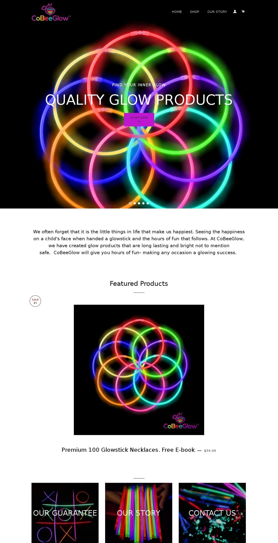 cobeeglow.com — Shopify storefront screenshot