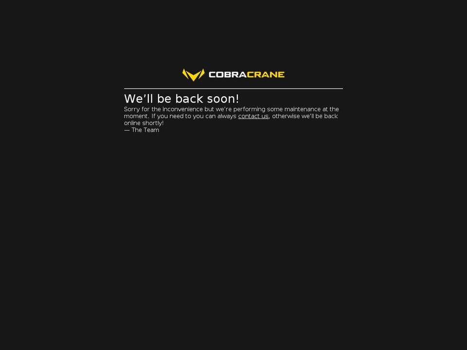 cobracrane.com shopify website screenshot