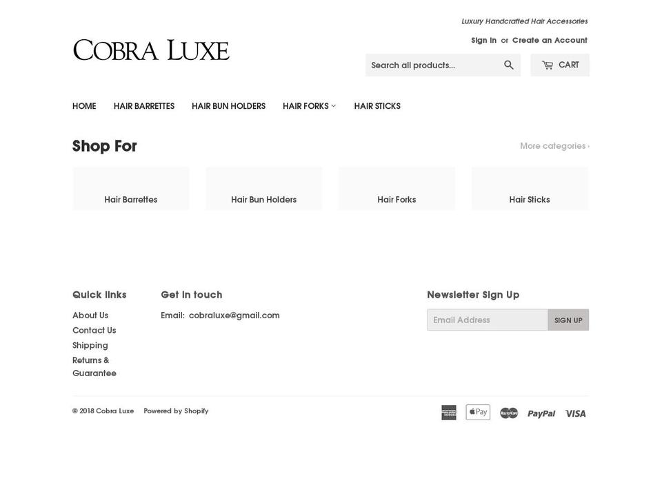 cobraluxe.com — Shopify storefront screenshot