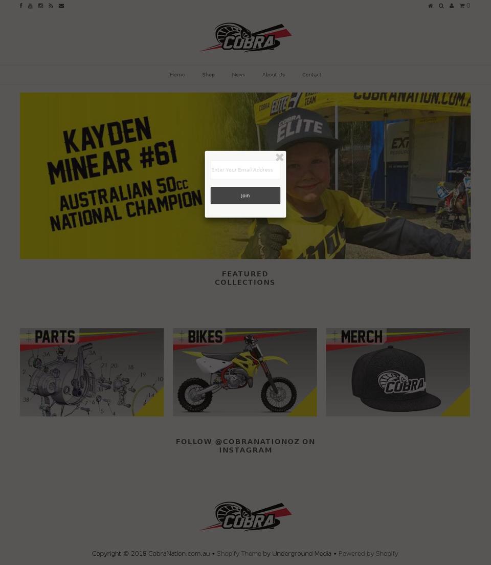 cobranation.com.au shopify website screenshot