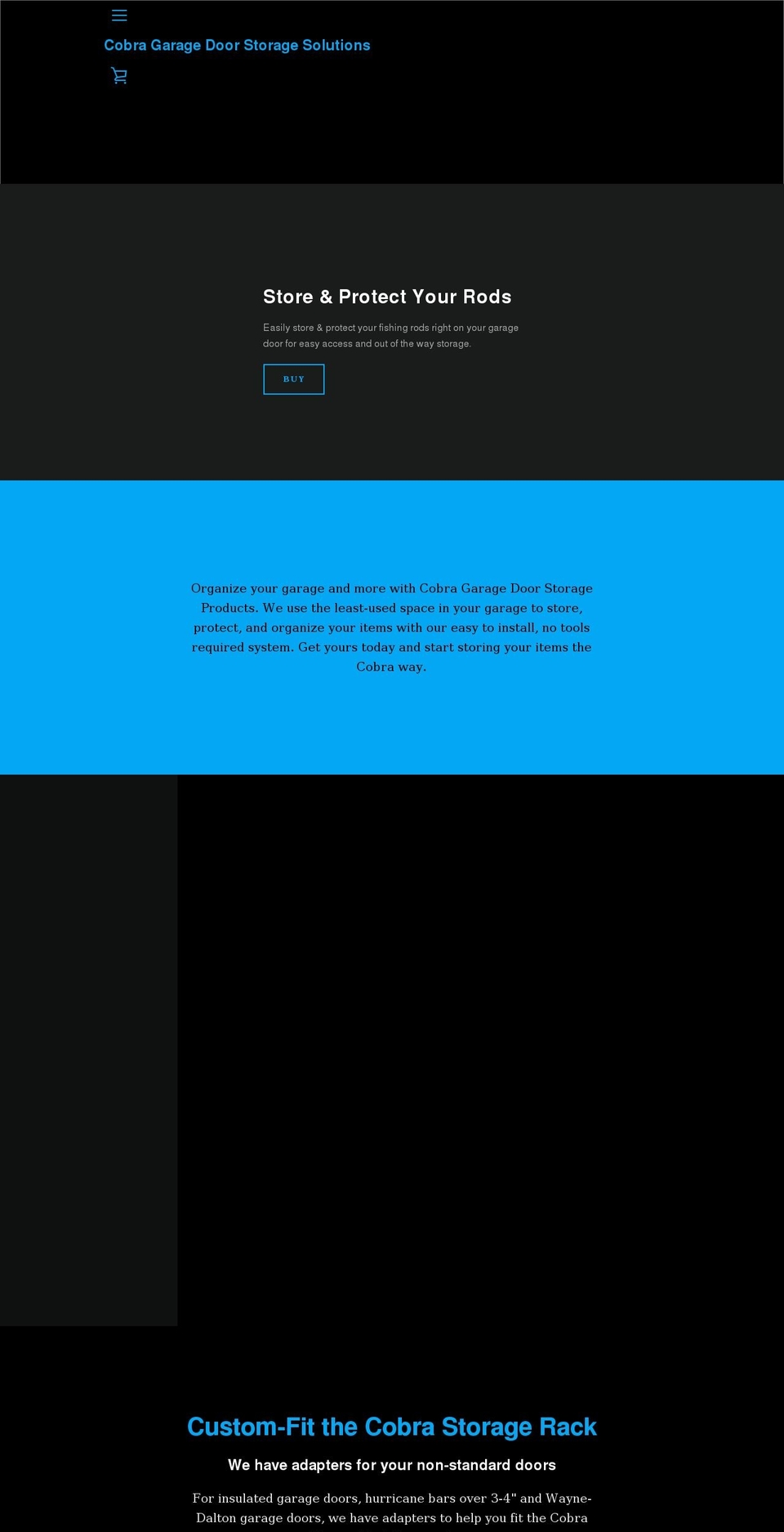 cobrastorage.com shopify website screenshot