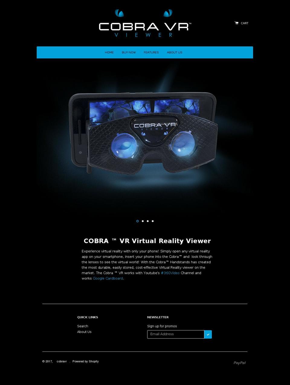 cobravrviewer.com shopify website screenshot