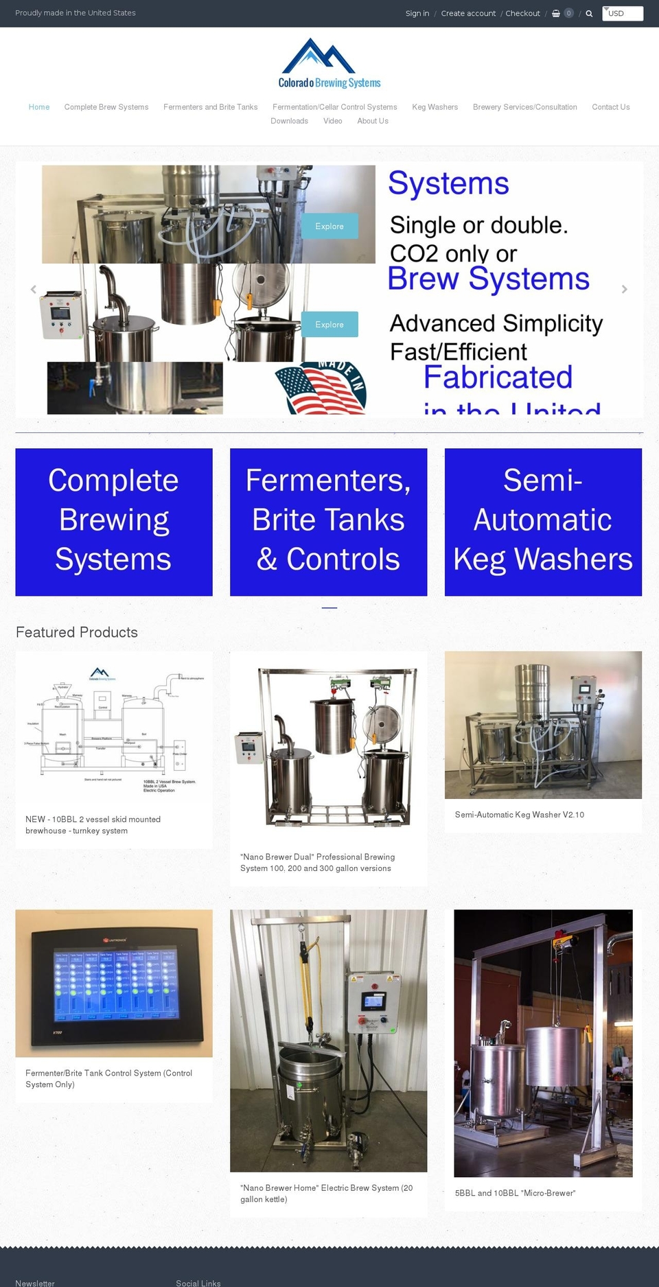 cobrewingsystems.com shopify website screenshot