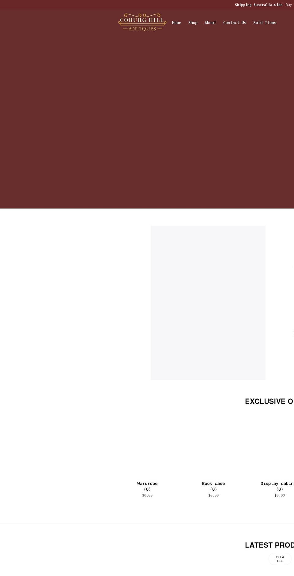 coburghillantiques.com.au shopify website screenshot