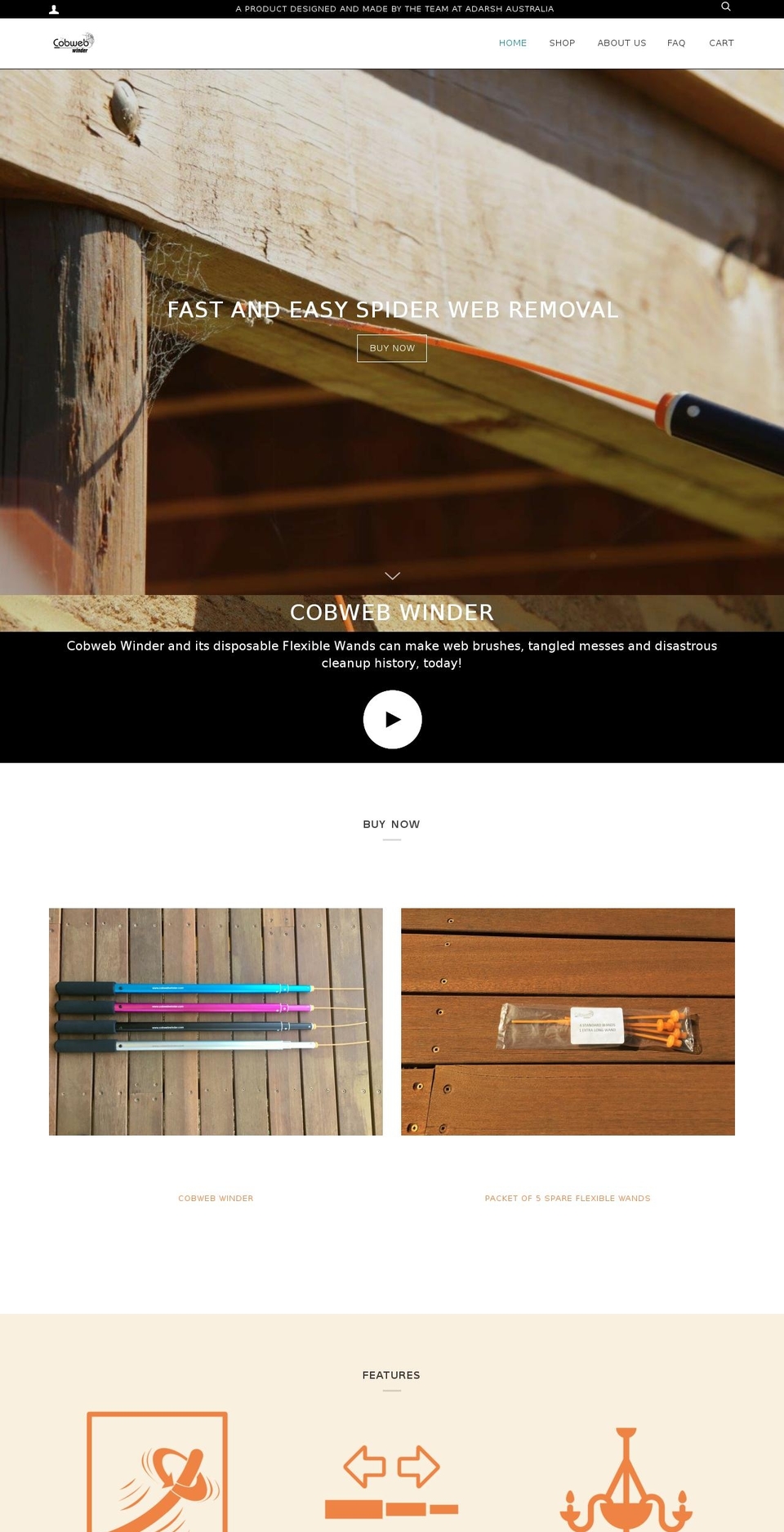 cobwebwinder.com — Shopify storefront screenshot