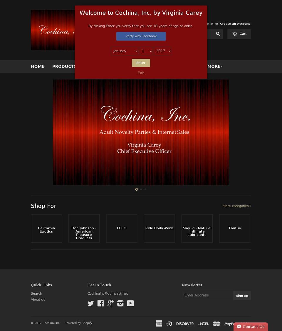 cochinainc.com shopify website screenshot