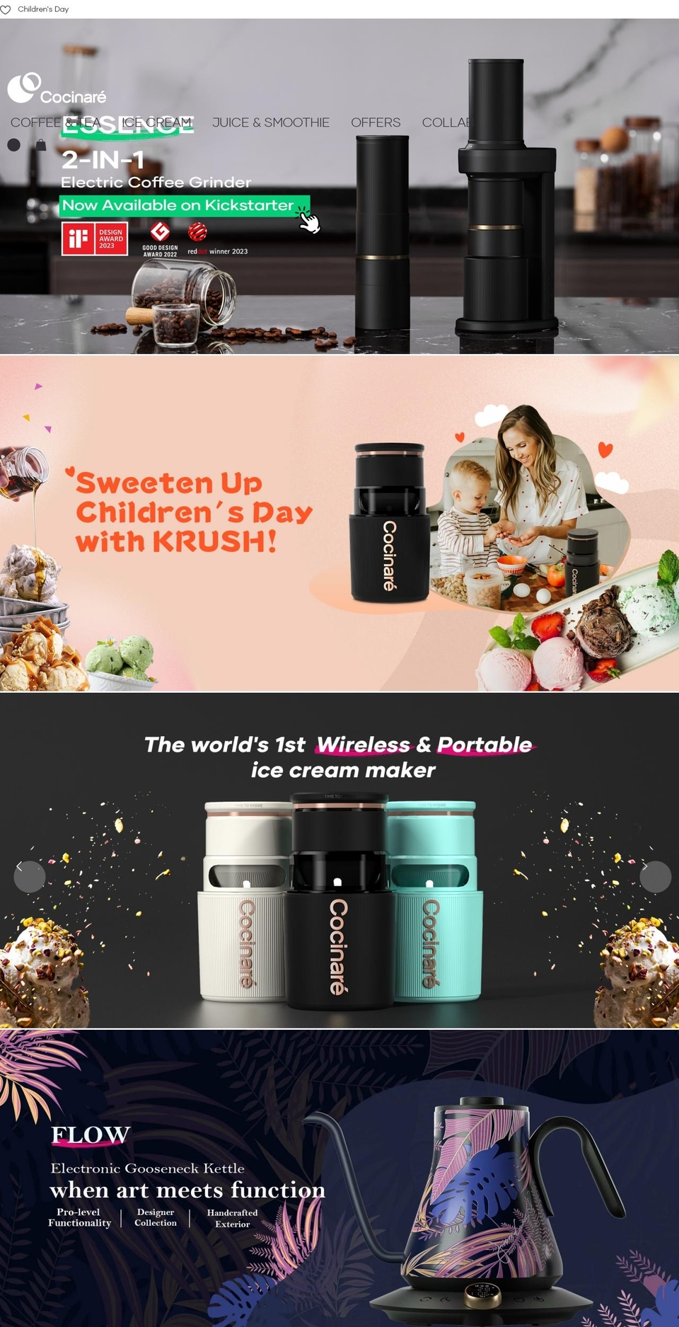 cocinare.com shopify website screenshot