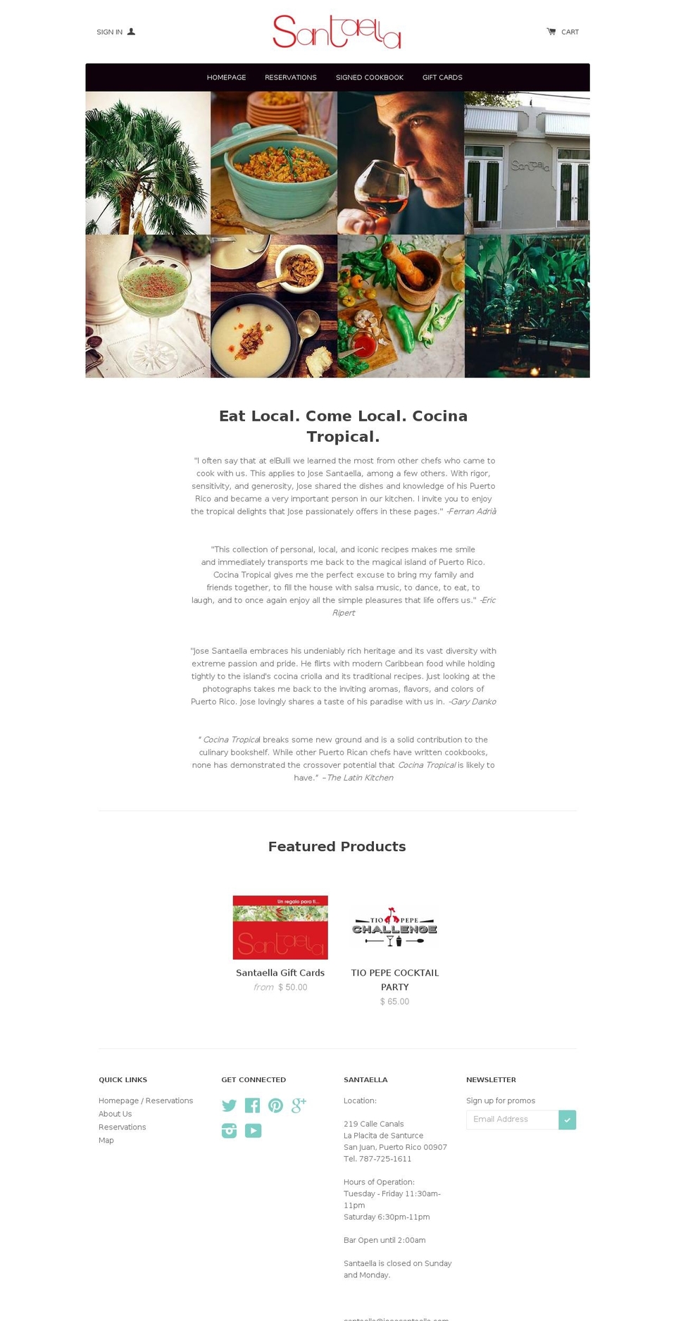 cocinatropical.net shopify website screenshot