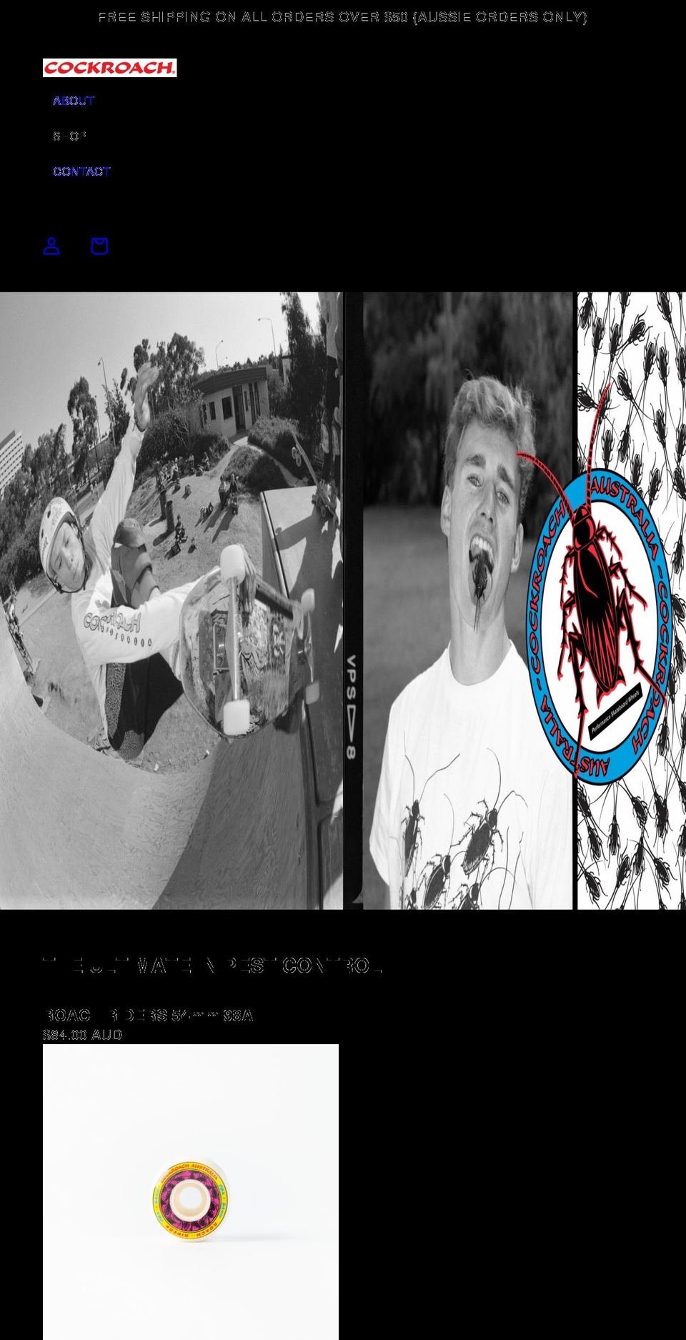 cockroachwheels.com shopify website screenshot