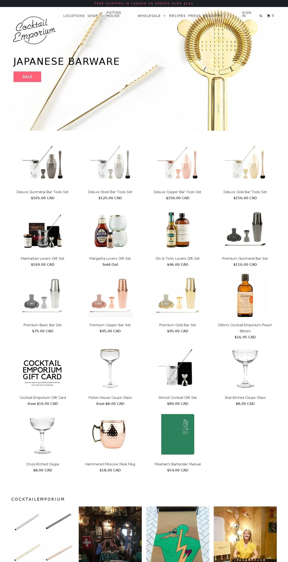 cocktailemporium.com shopify website screenshot