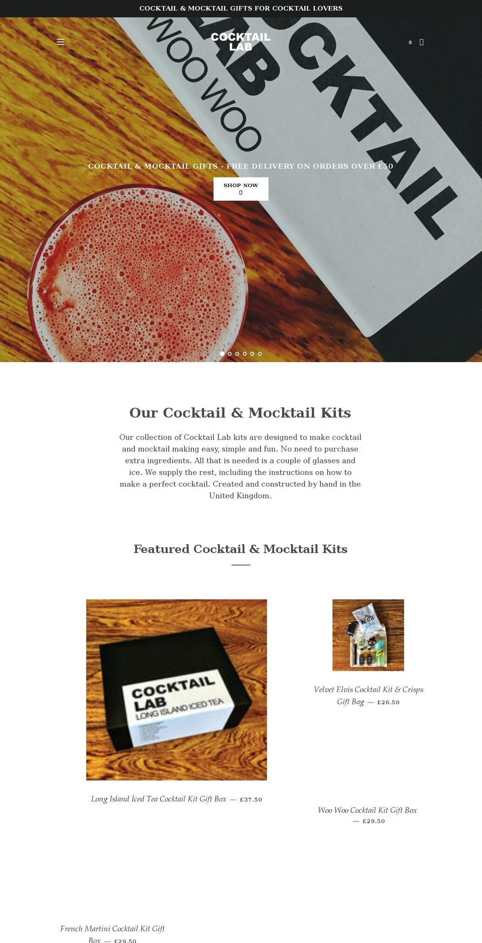 cocktaillab.co.uk shopify website screenshot