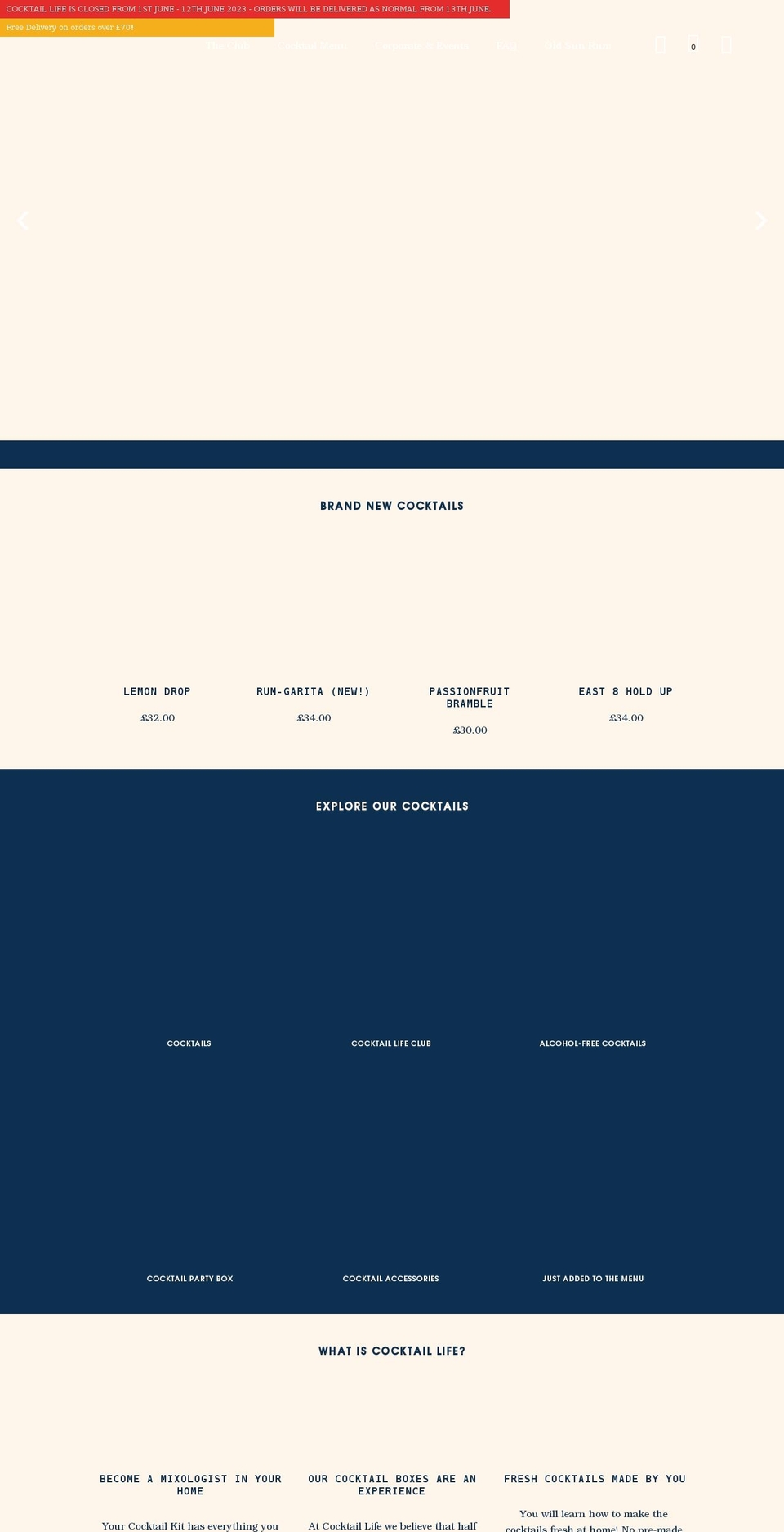 cocktaillife.co.uk shopify website screenshot