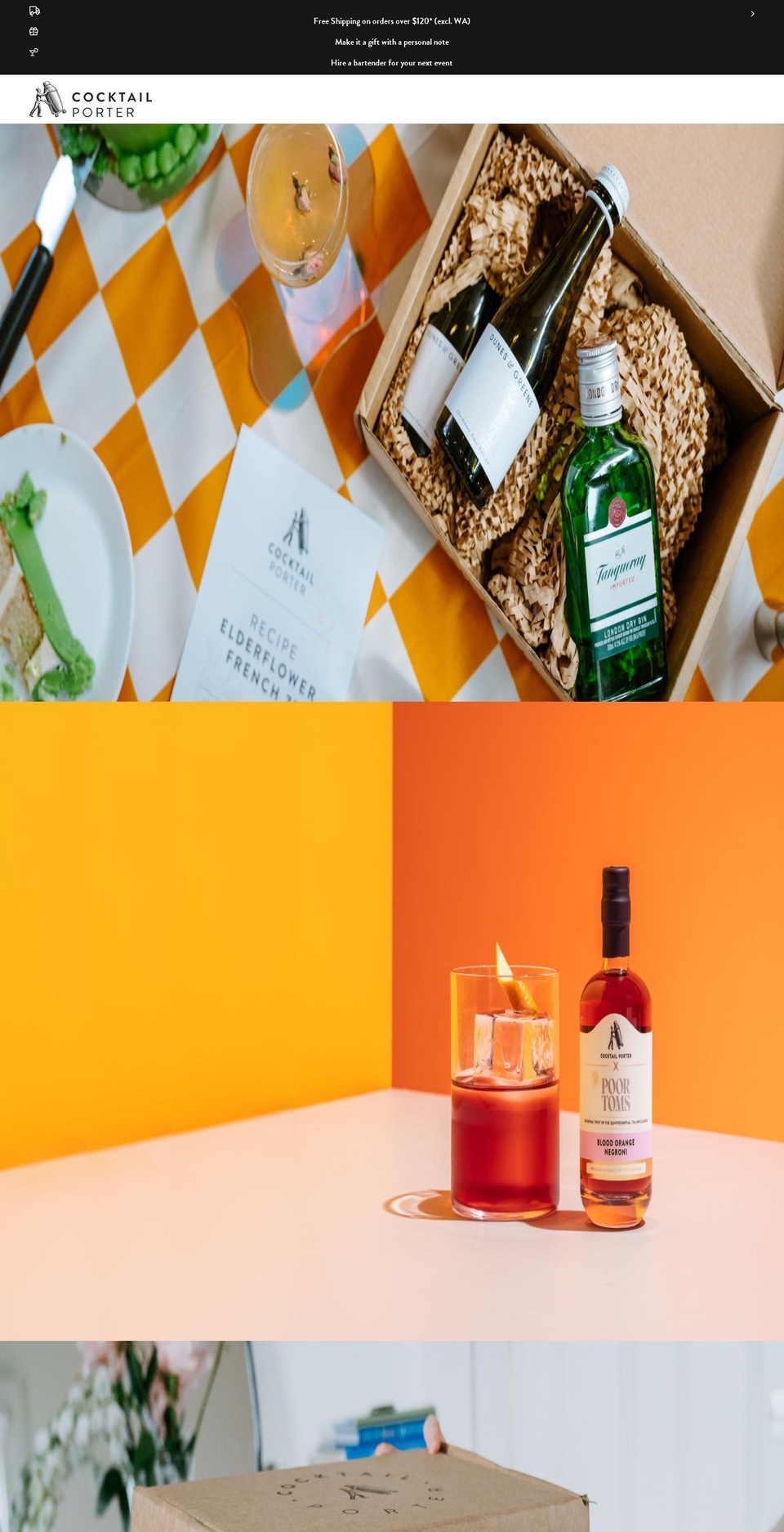 cocktailporter.com.au shopify website screenshot