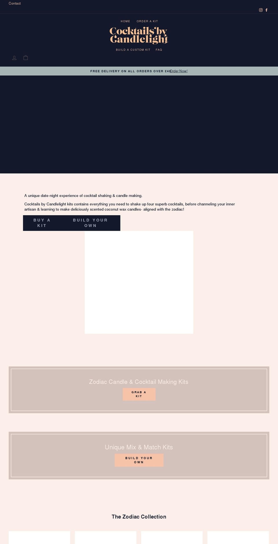 cocktailsbycandlelight.co.uk shopify website screenshot