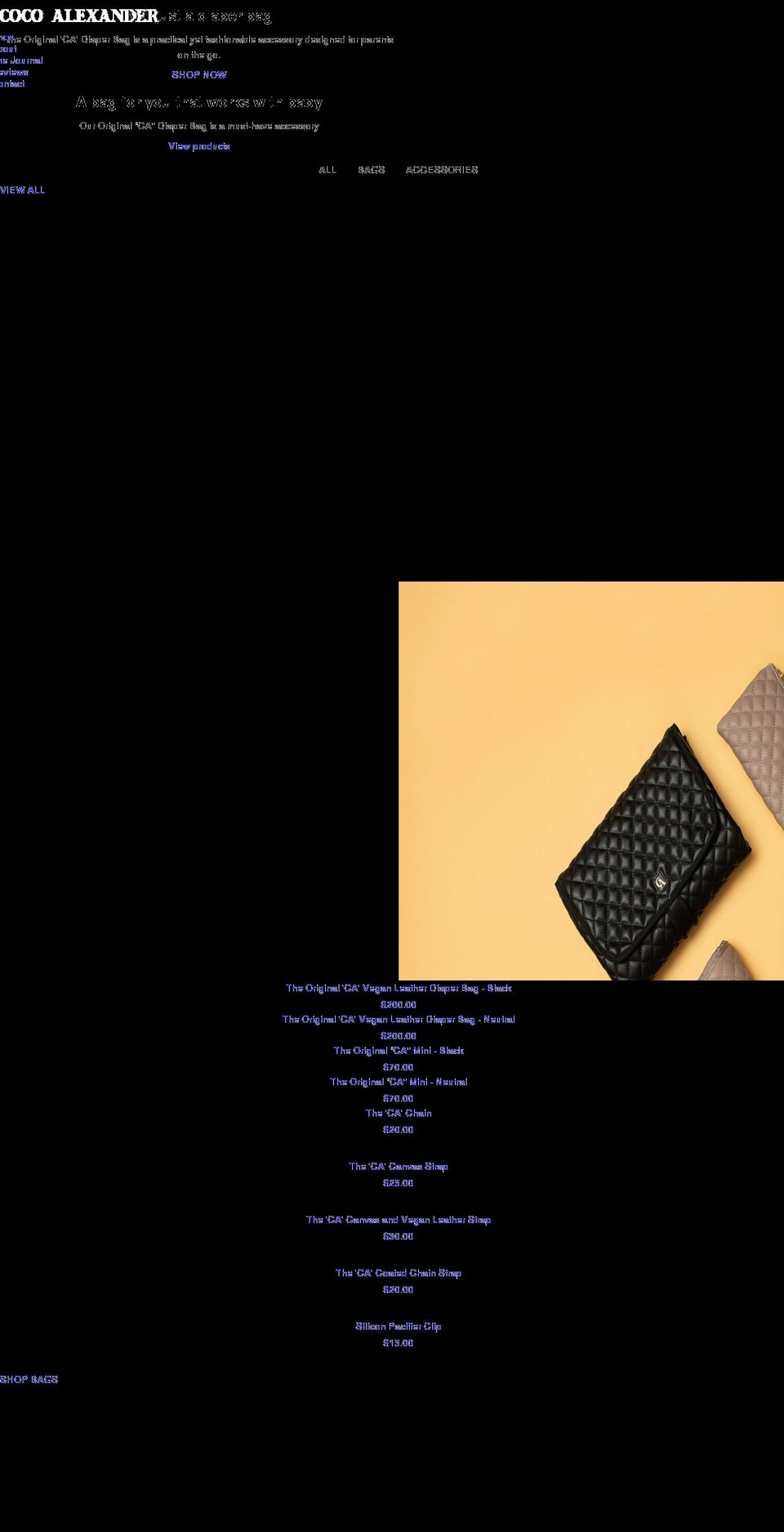 coco-alexander.com shopify website screenshot
