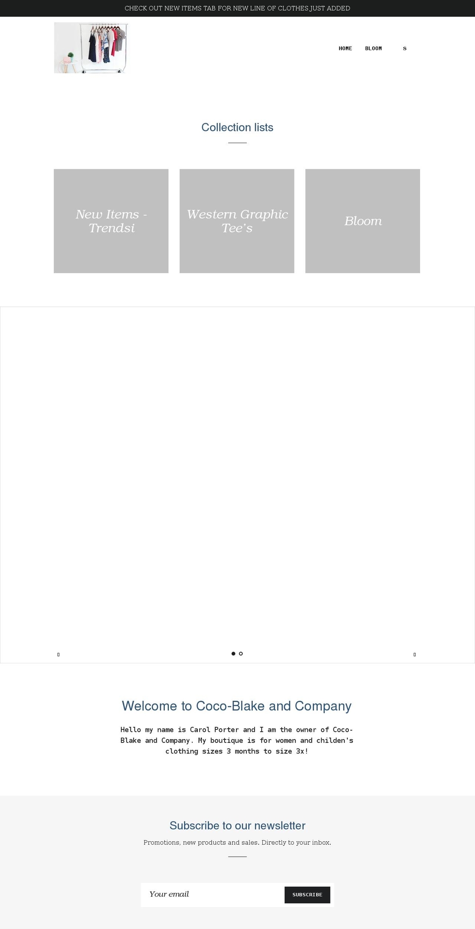 coco-blake-and-company.myshopify.com shopify website screenshot