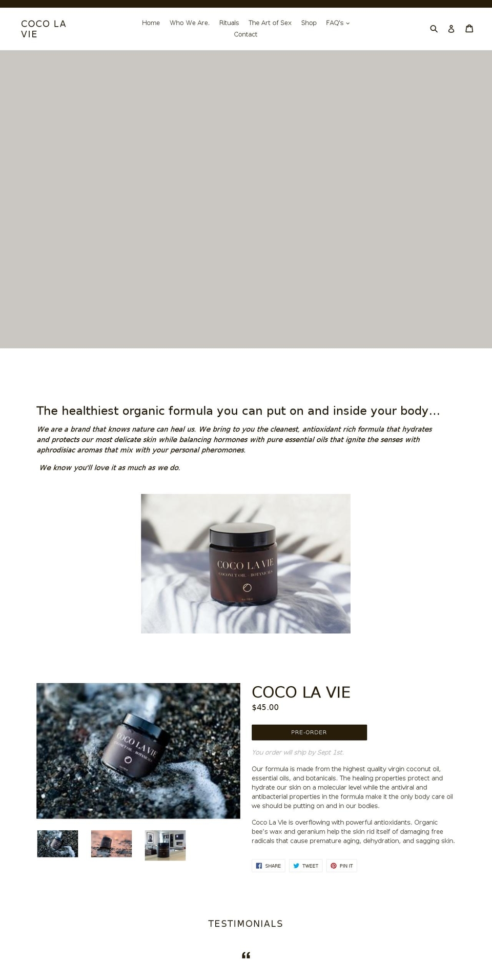 coco-la-vie.com shopify website screenshot