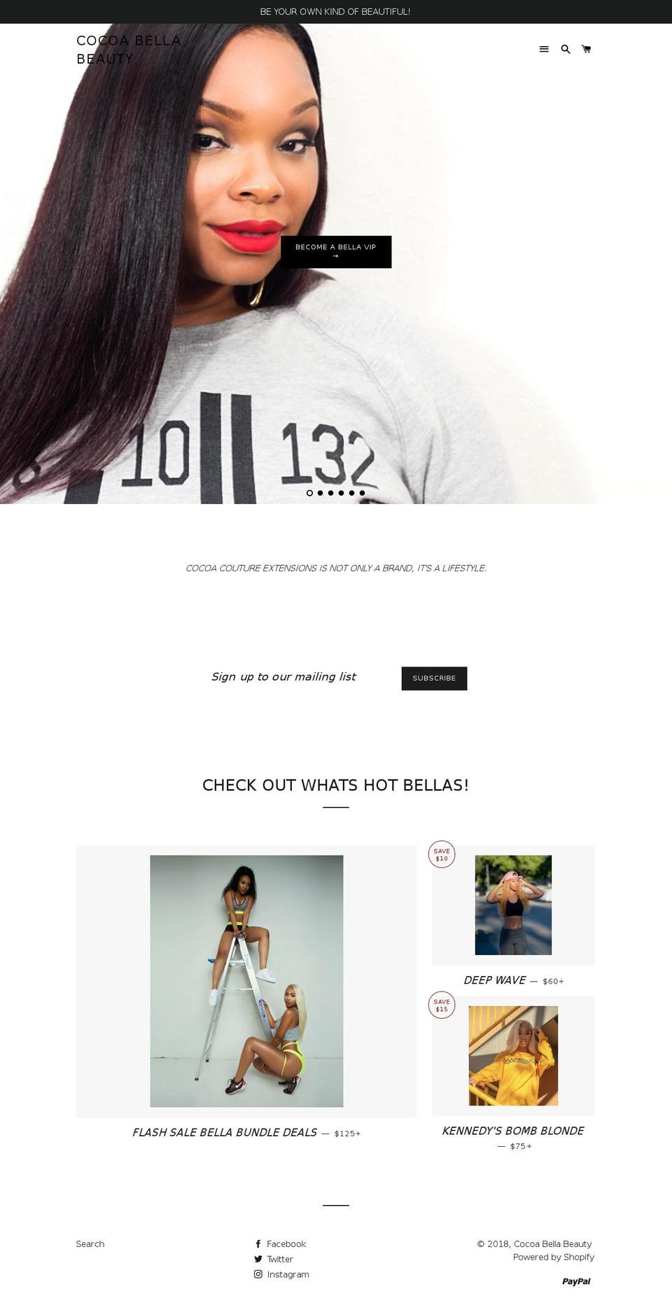 cocoacoutureextensions.com — Shopify storefront screenshot