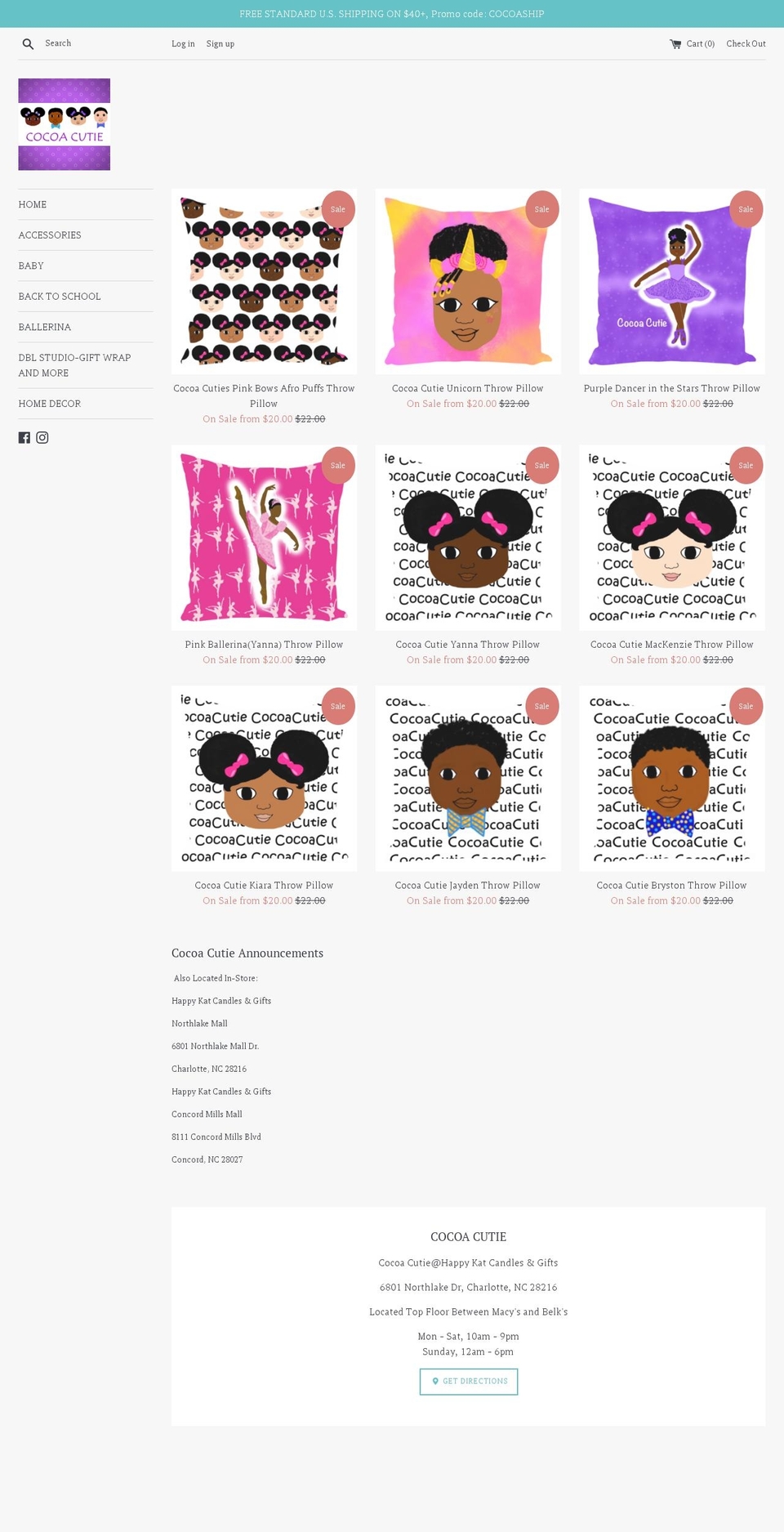 cocoacutie.com — Shopify storefront screenshot