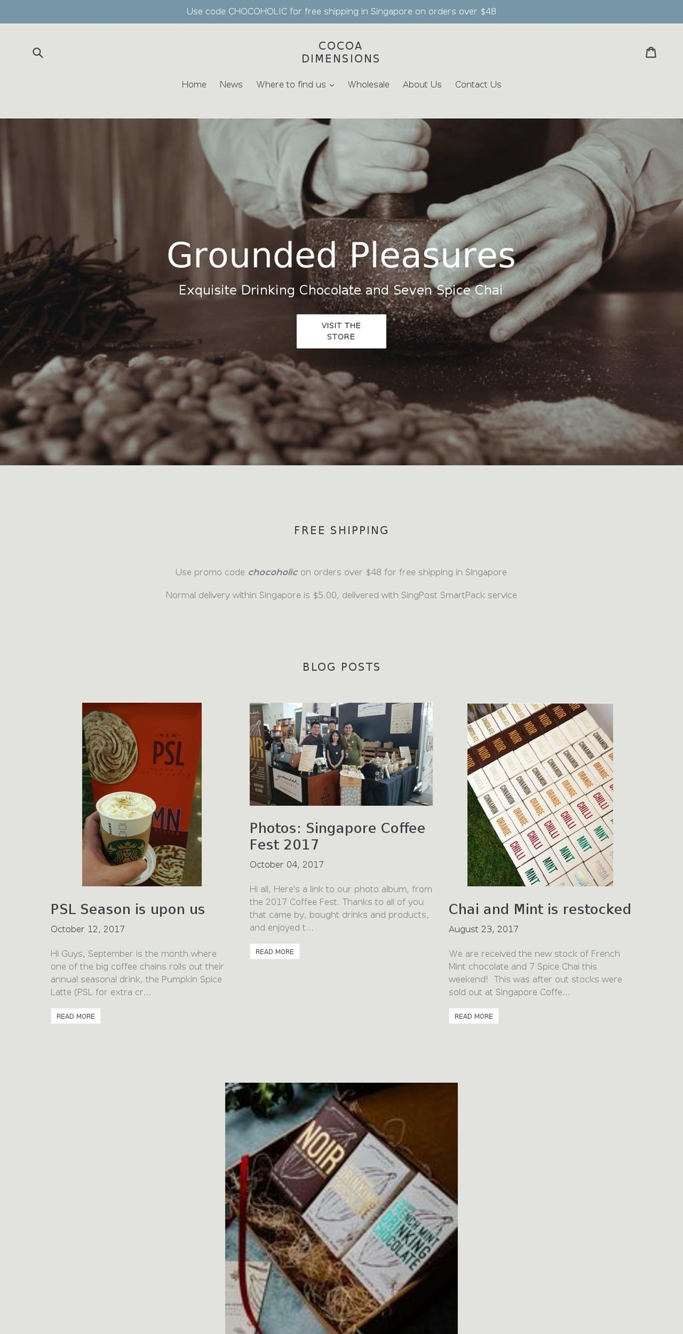 cocoadimensions.com — Shopify storefront screenshot