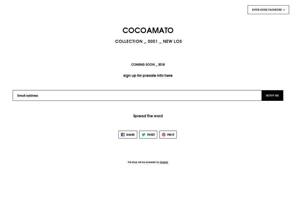 cocoamato.com shopify website screenshot