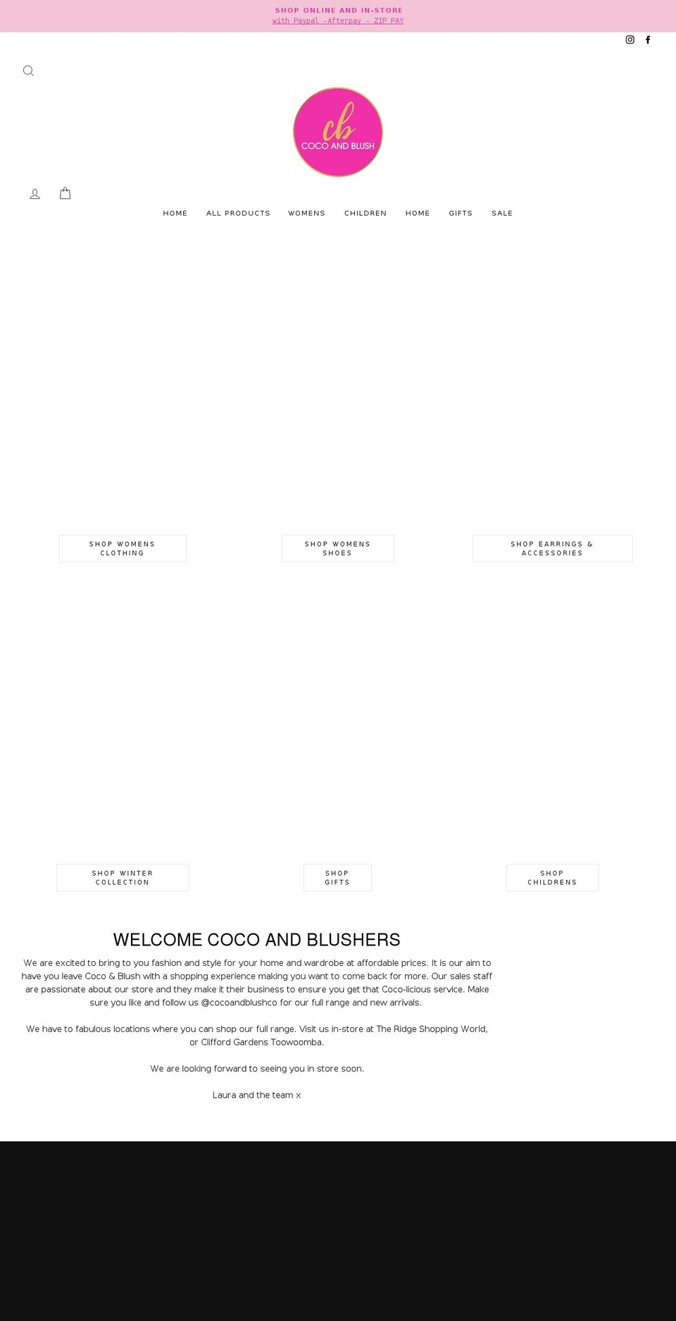 cocoandblush.com.au shopify website screenshot