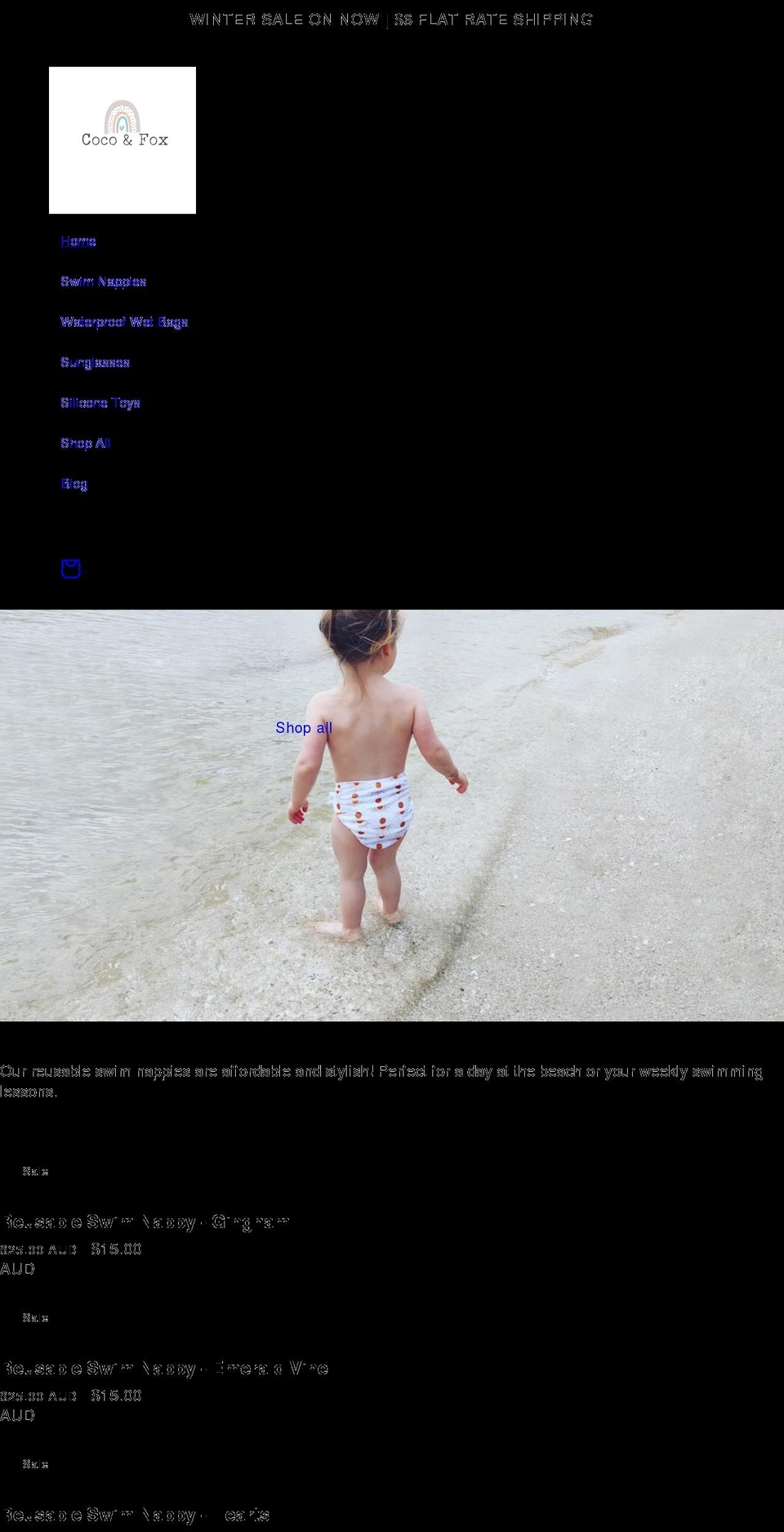 cocoandfox.com.au shopify website screenshot