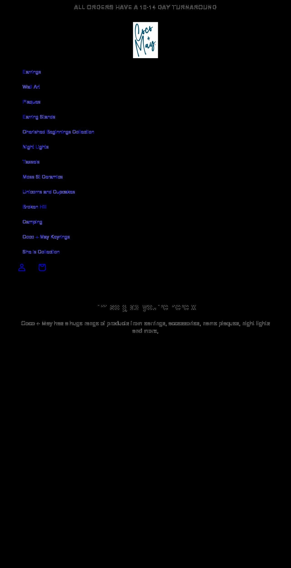 cocoandmay.com shopify website screenshot