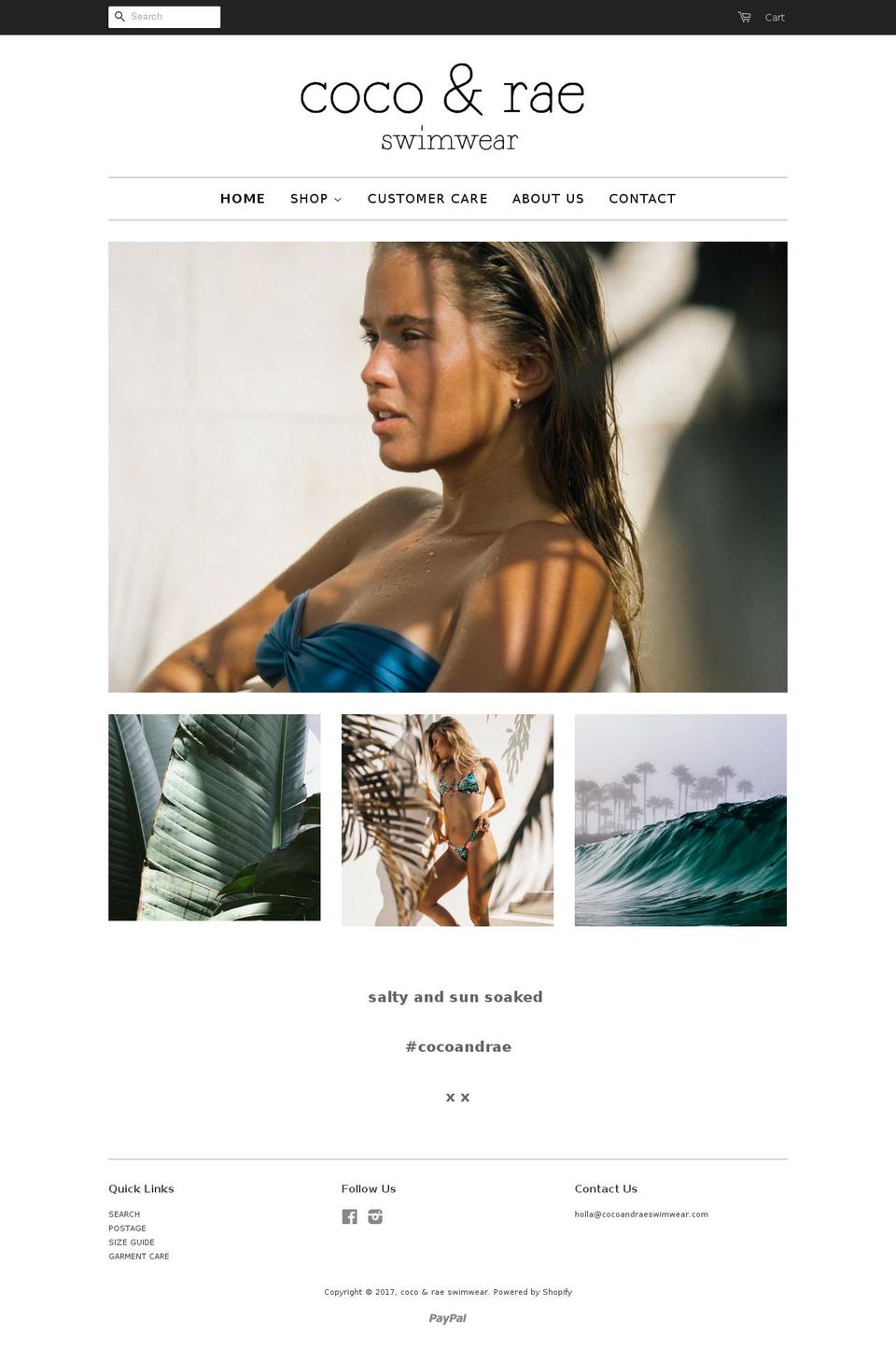 cocoandraeswimwear.com shopify website screenshot