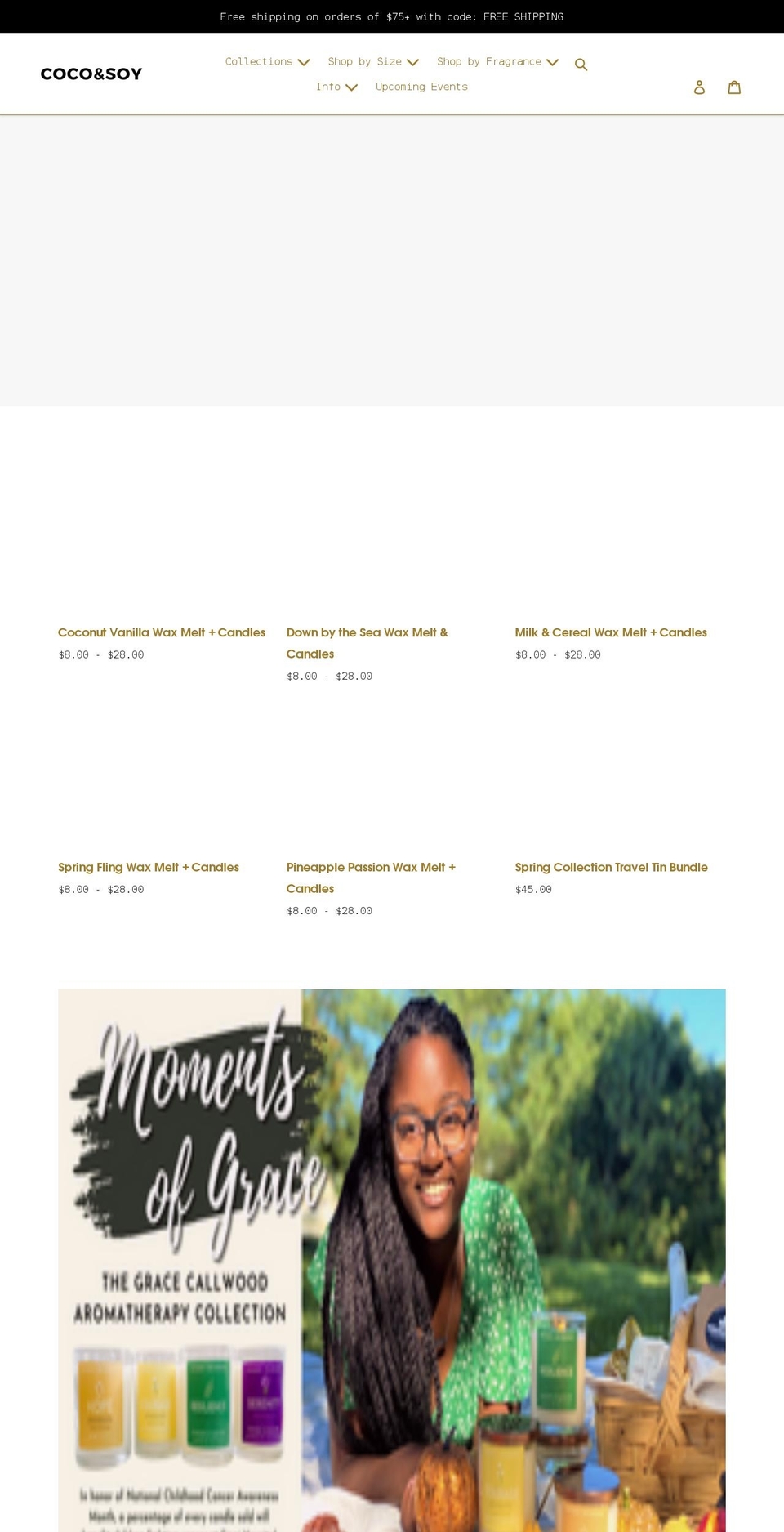 cocoandsoy.com shopify website screenshot