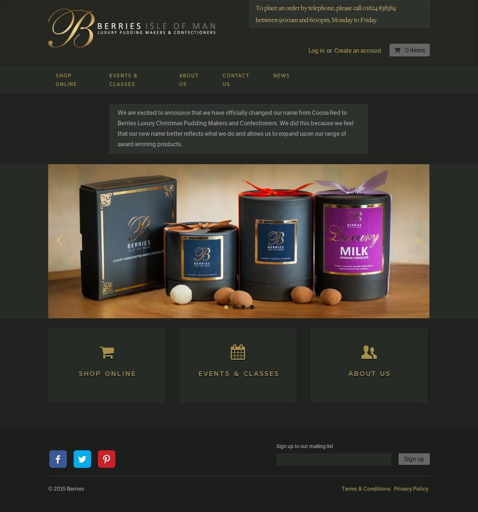 Berries Shopify theme site example cocoared.com