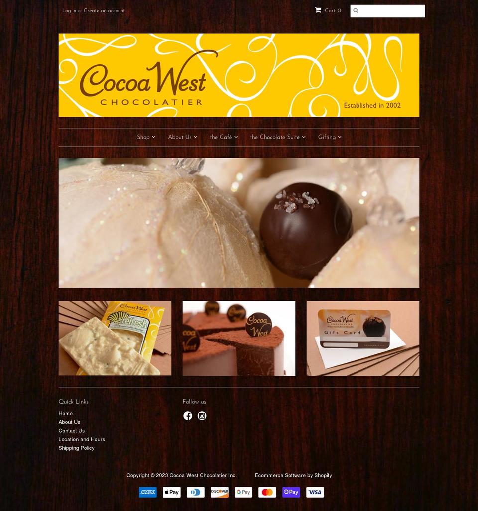 cocoawest.com shopify website screenshot