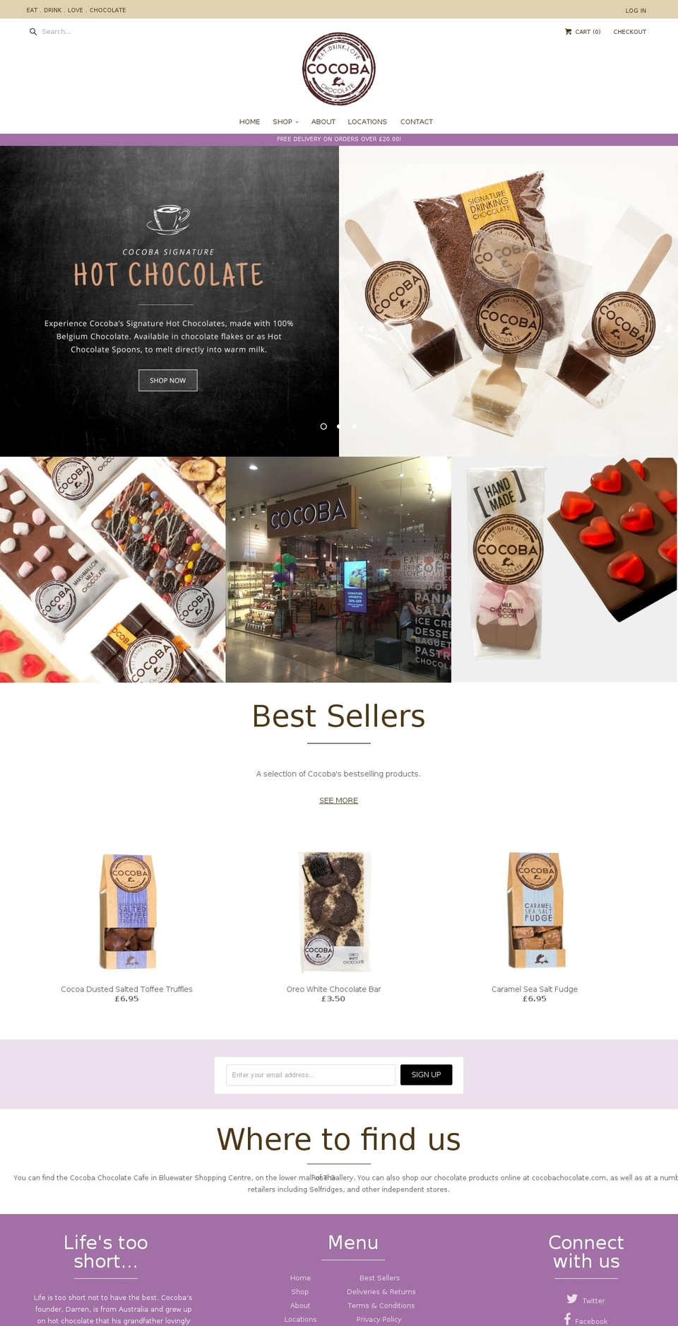 cocobachocolate.com shopify website screenshot