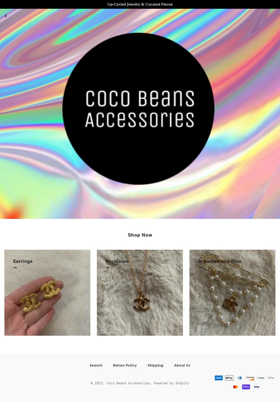 cocobeansaccessories.com shopify website screenshot