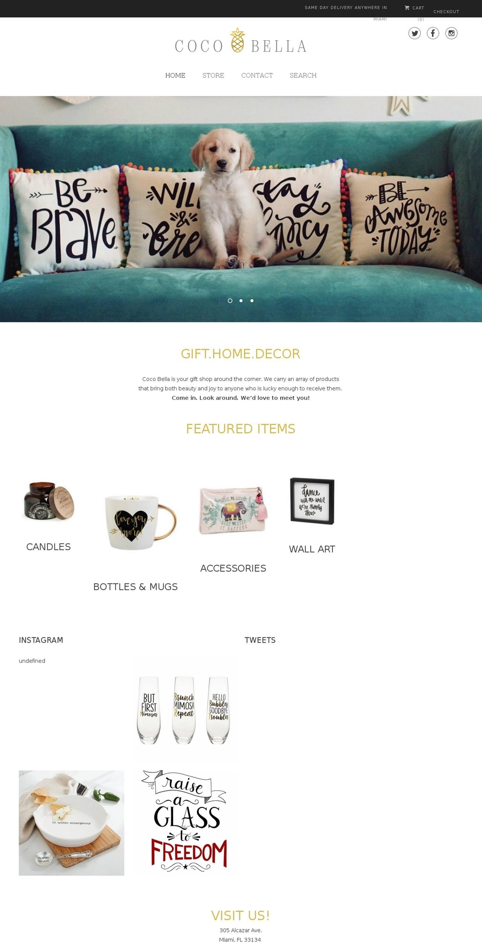 cocobellagiftbaskets.com — Shopify storefront screenshot