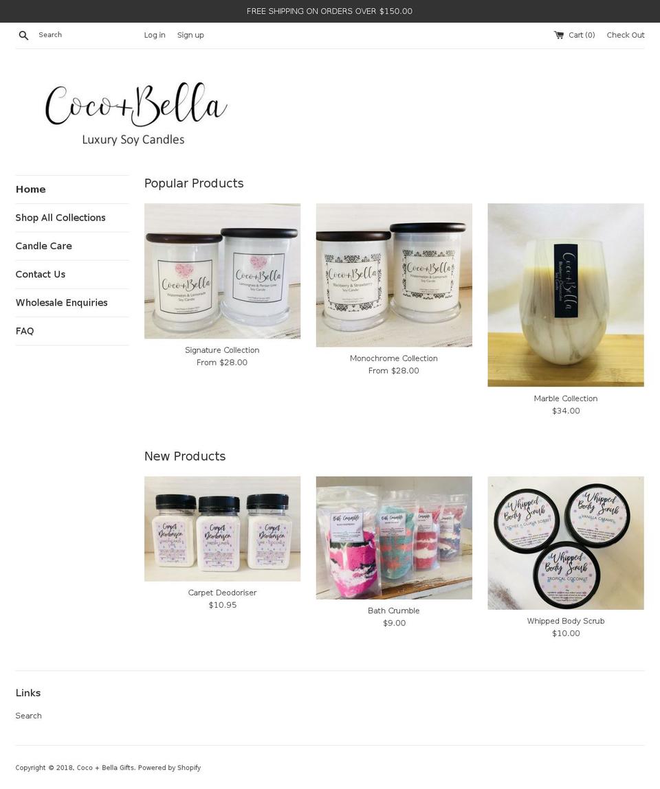 cocobellagifts.com — Shopify storefront screenshot