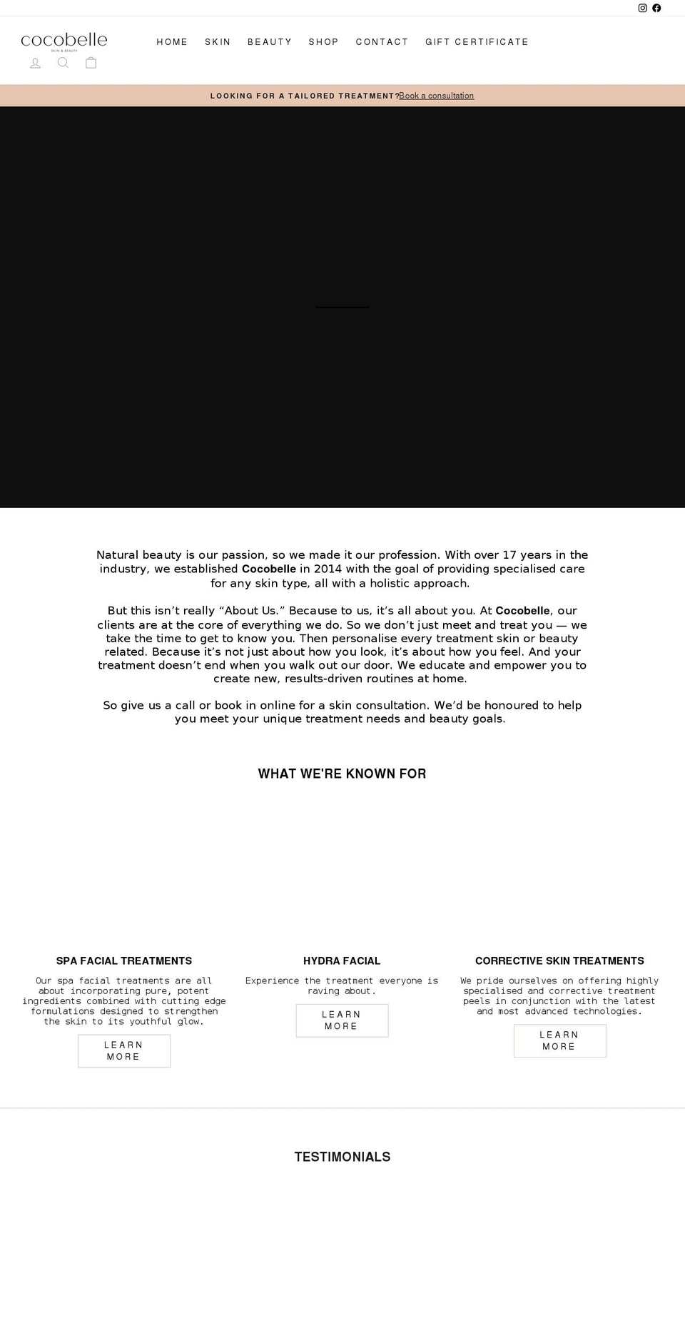 cocobellebeauty.com.au shopify website screenshot