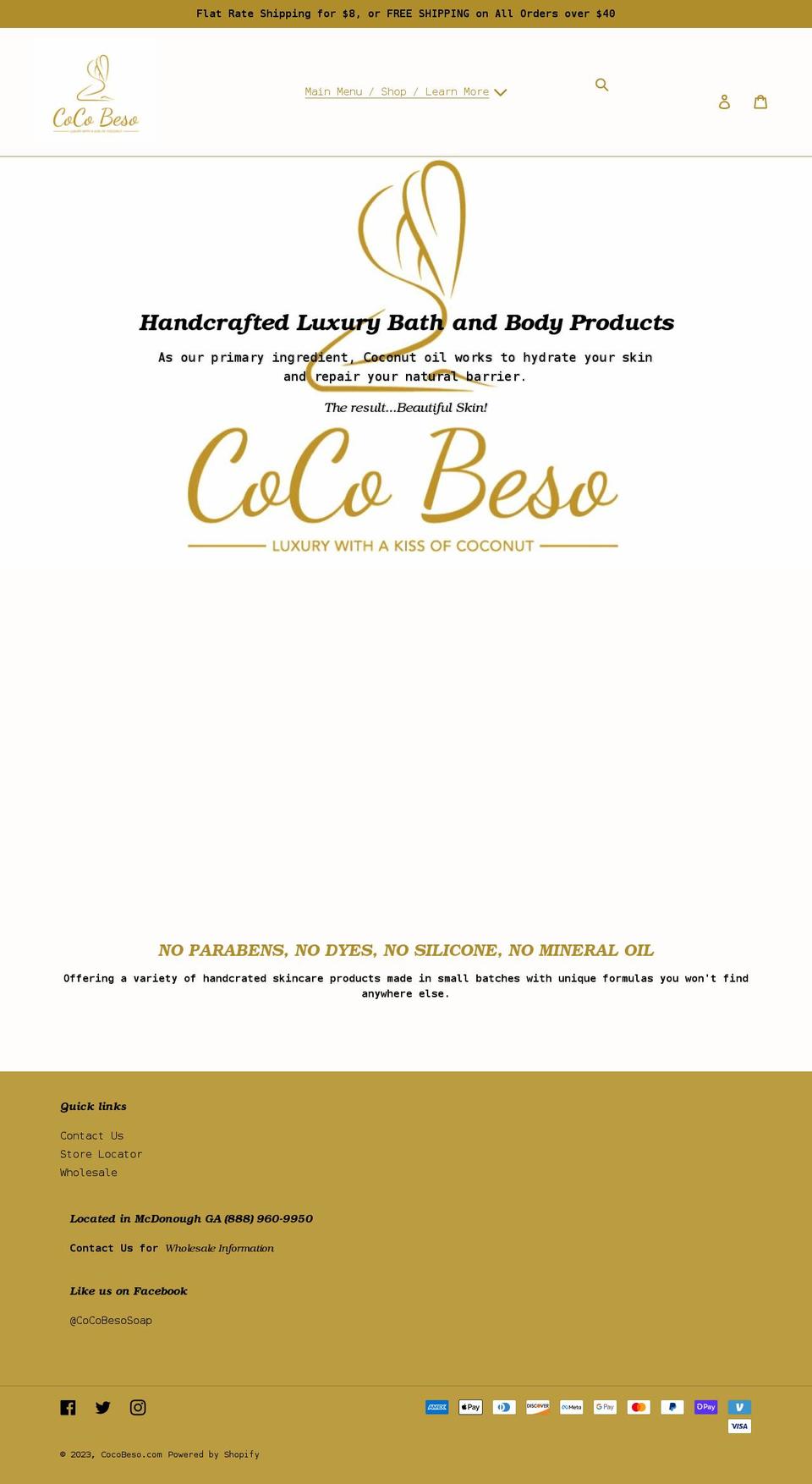 cocobeso.com shopify website screenshot