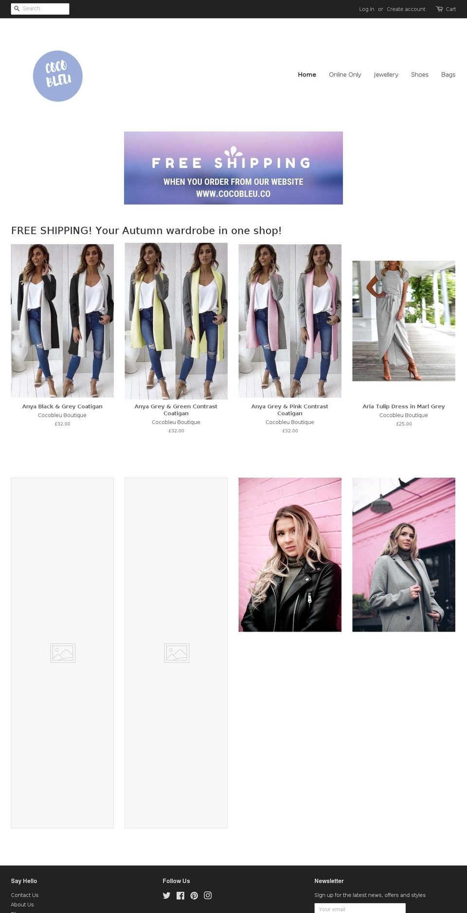 cocobleu-boutique.com — Shopify storefront screenshot