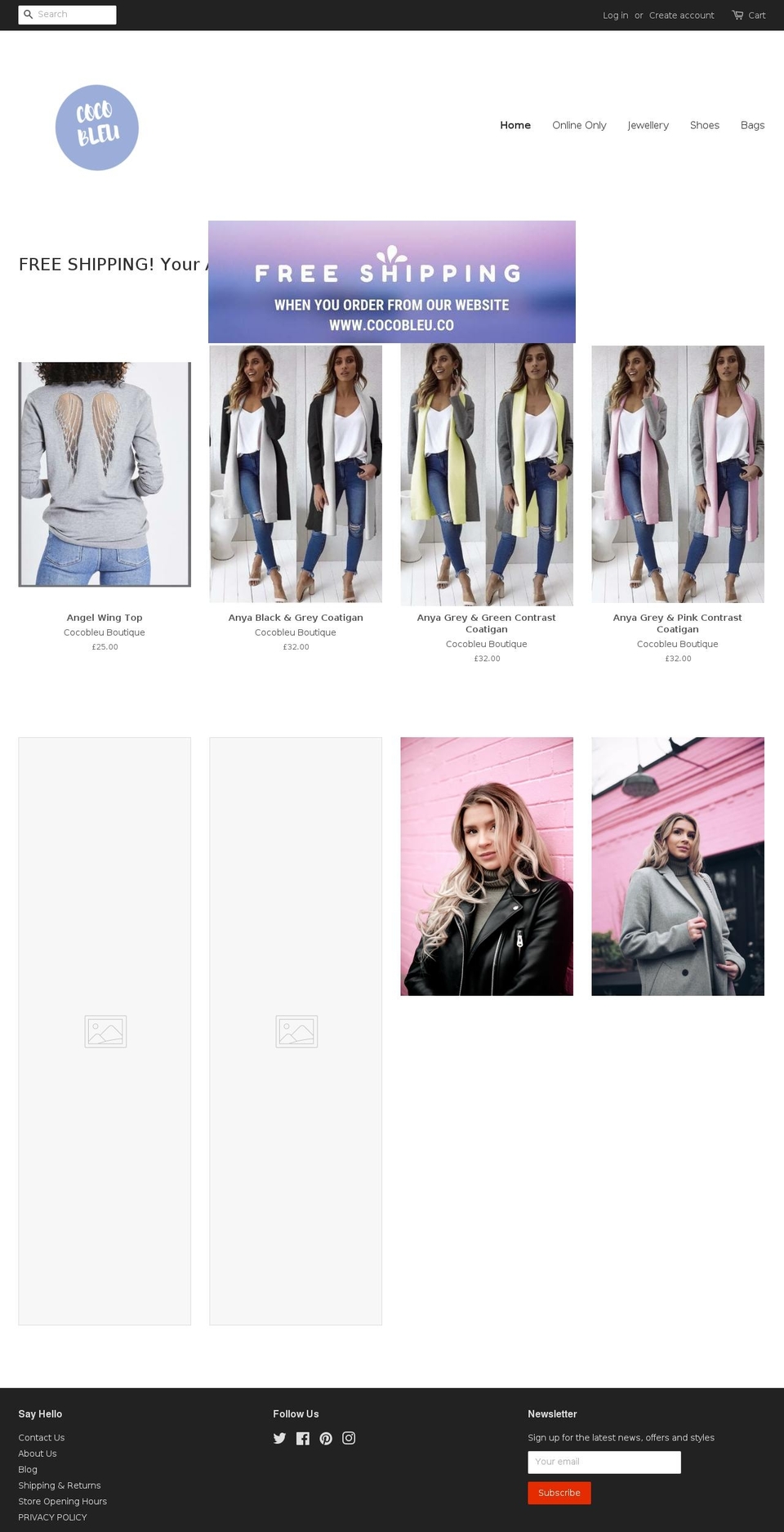 cocobleu.co shopify website screenshot