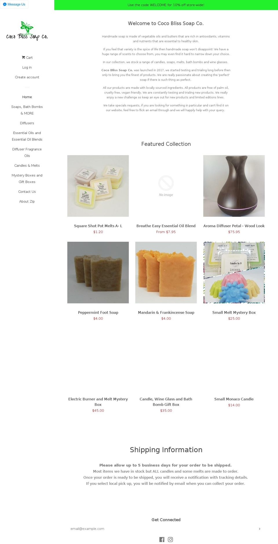 cocoblisssoapco.com — Shopify storefront screenshot