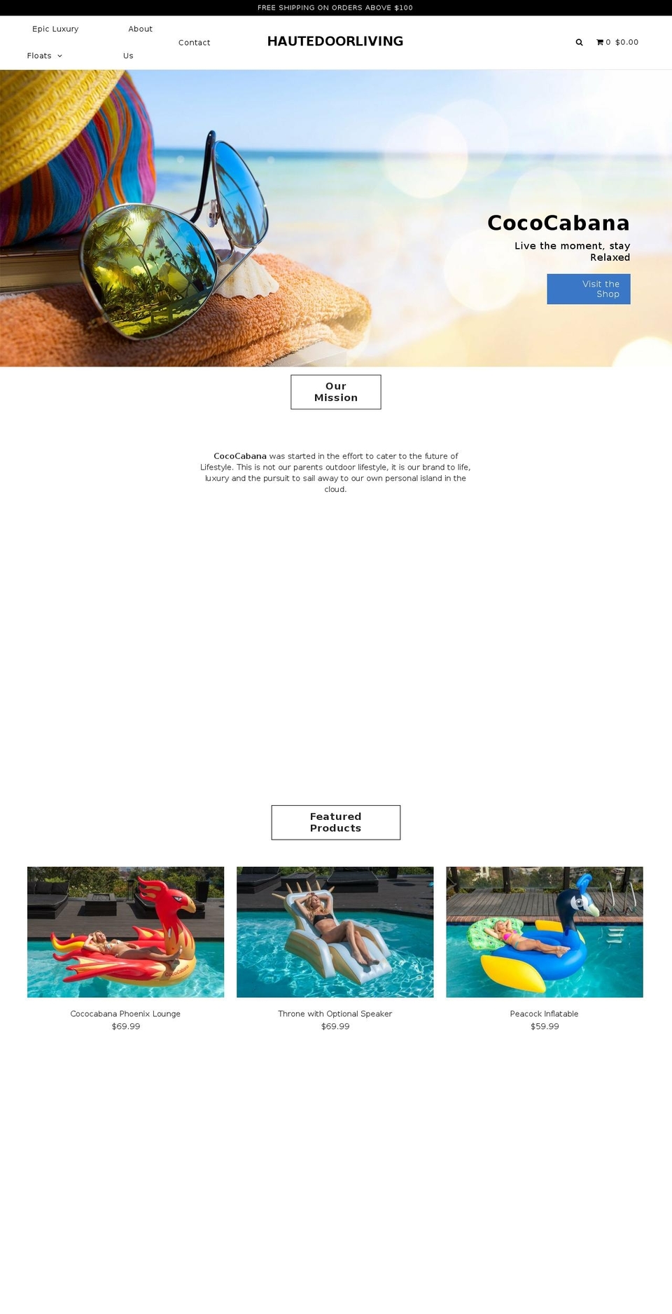 cococabanalife.com — Shopify storefront screenshot